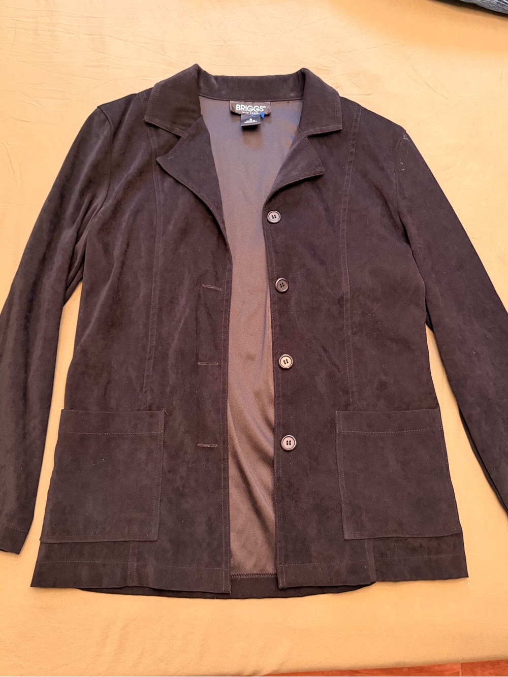 BRIGGS New York Black Suede Button Jacket - Size Small
